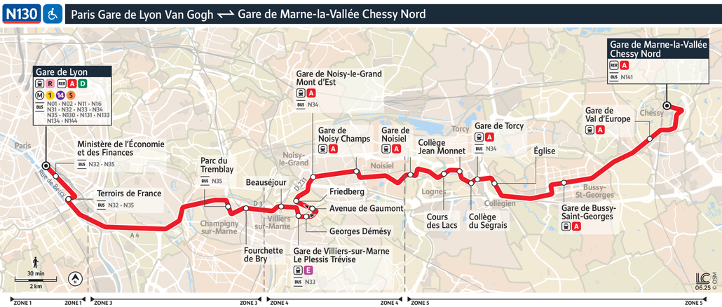 Noctilien line route N130