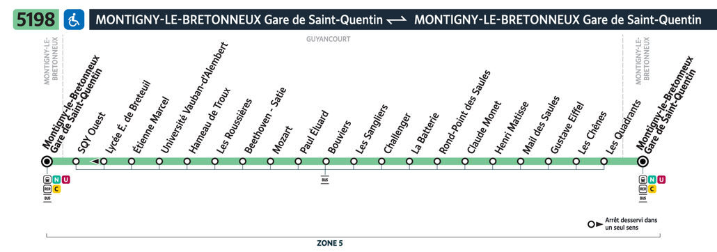 Bus line route 5198