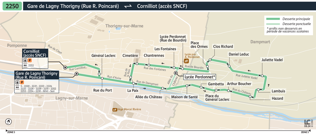 Bus line route 2250