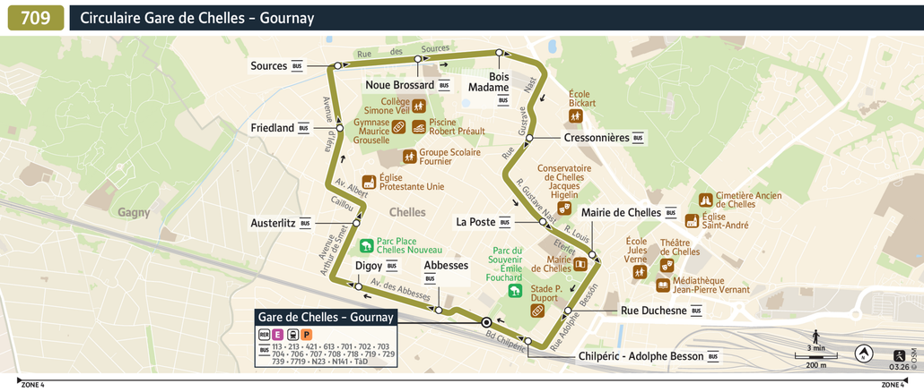 Bus line route 709