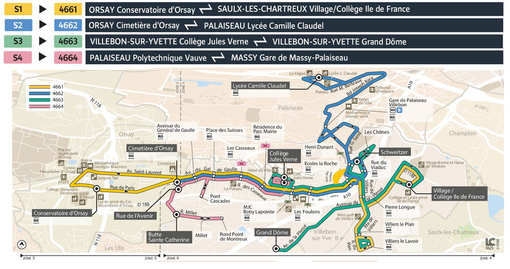 Tracé de la ligne de Bus 4664