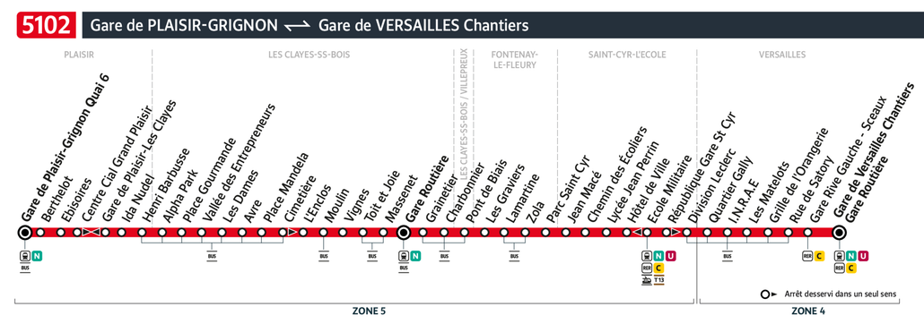 Bus line route 5102