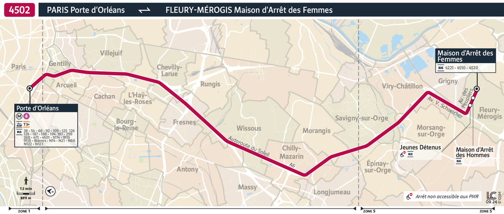 Bus line route 4502