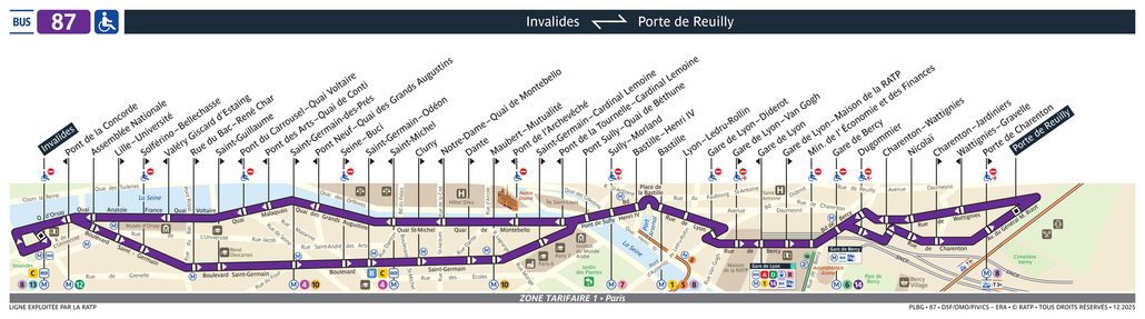 Bus line route 87