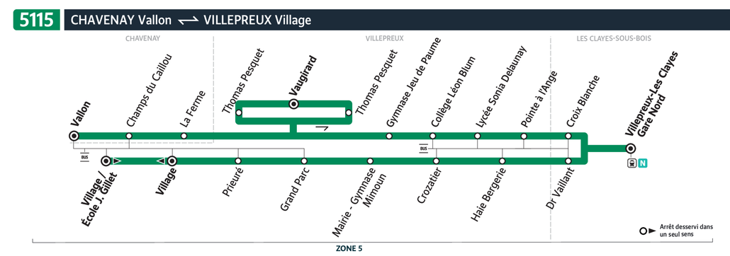 Bus line route 5115