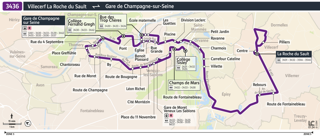 Bus line route 3436