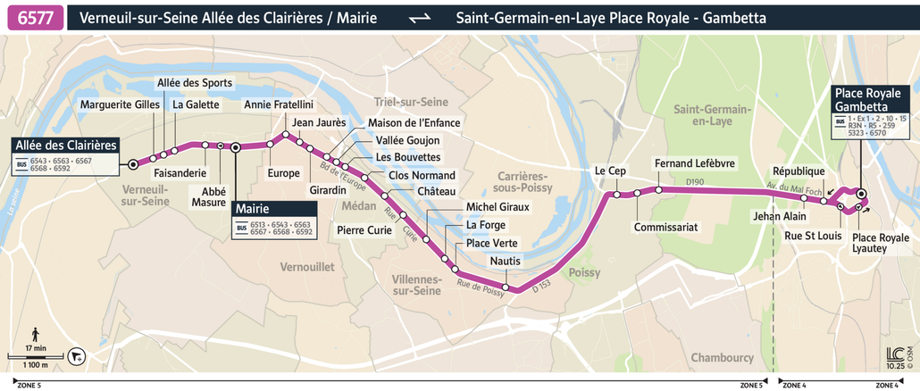 Tracé de la ligne de Bus 6577
