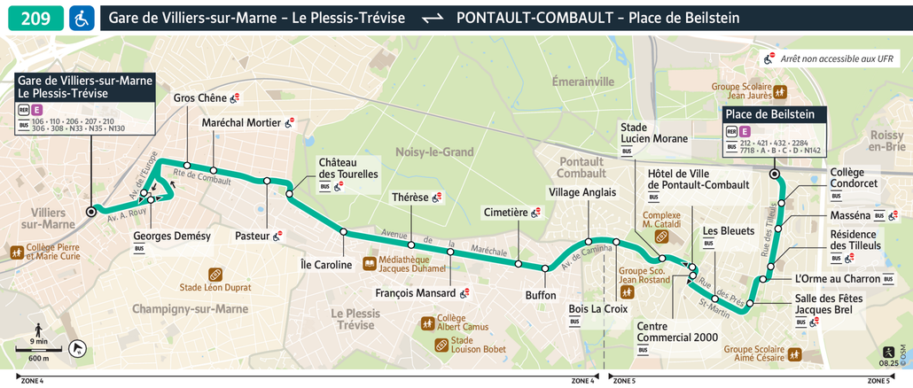 Tracé de la ligne de Bus