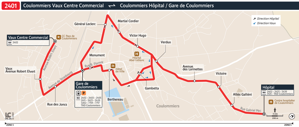 Bus line route 2401