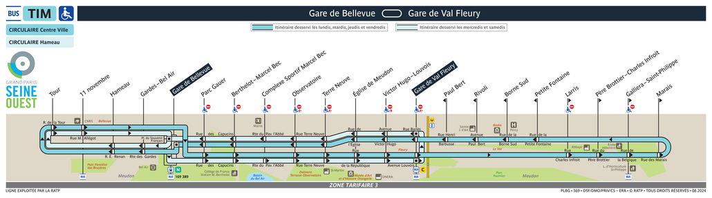 Tracé de la ligne de Bus TIM