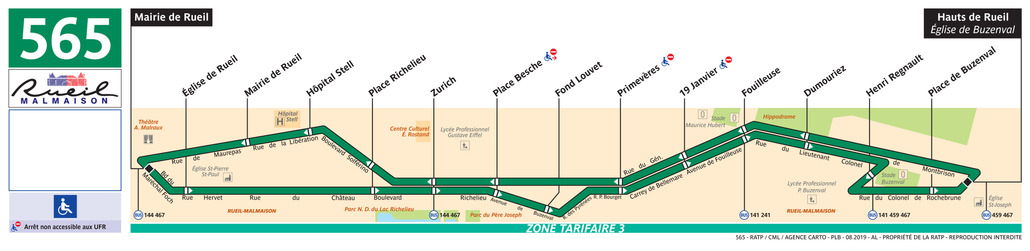 Bus line route 565