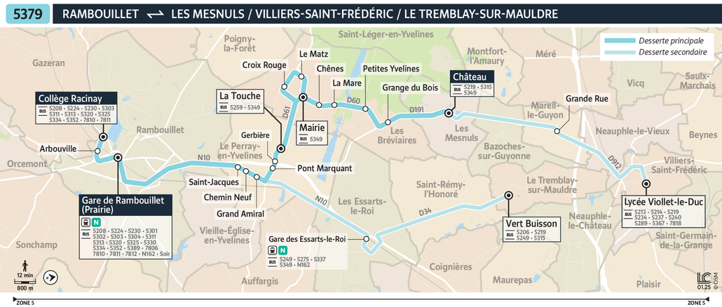 Tracé de la ligne de Bus 5379