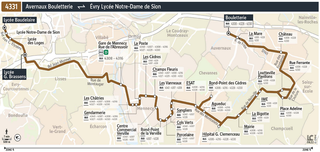 Bus line route 4331