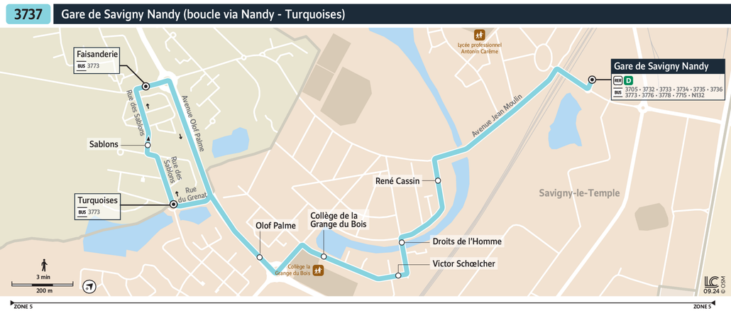 Bus line route 3737