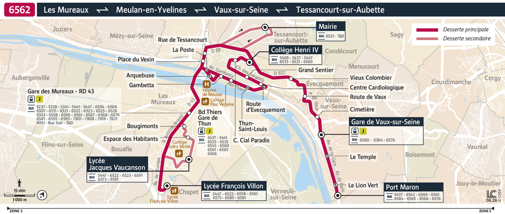 Tracé de la ligne de Bus 6562