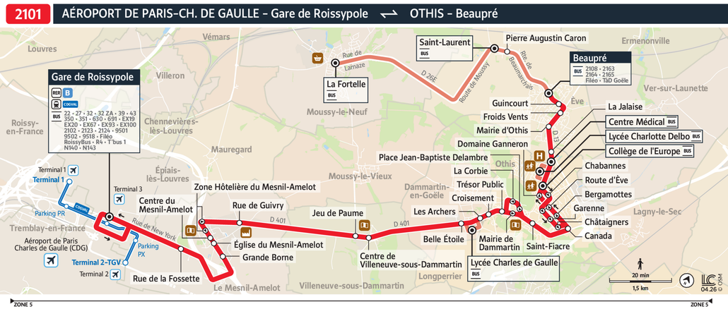 Bus line route 2101