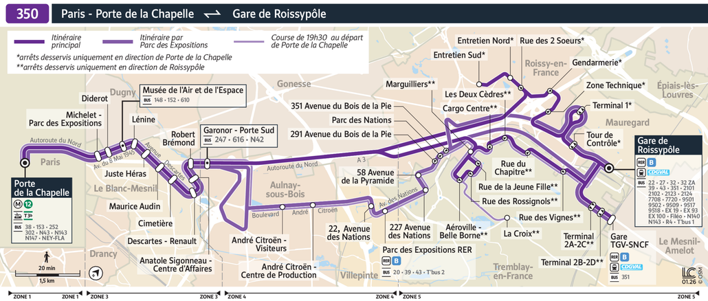 Bus line route 350