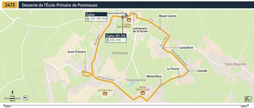 Tracé de la ligne de Bus 2473