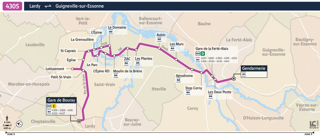 Bus line route 4305