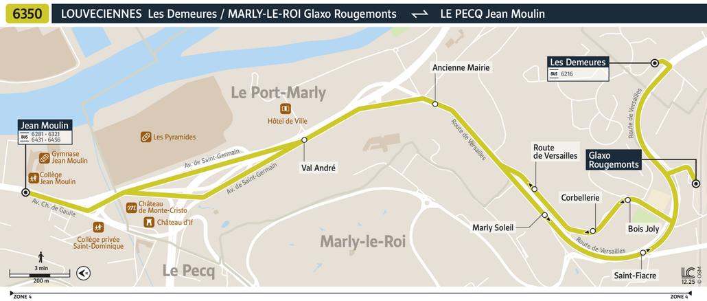 Bus line route 6350