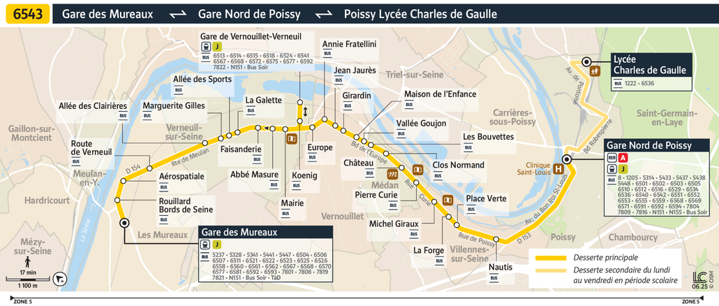 Bus line route 6543