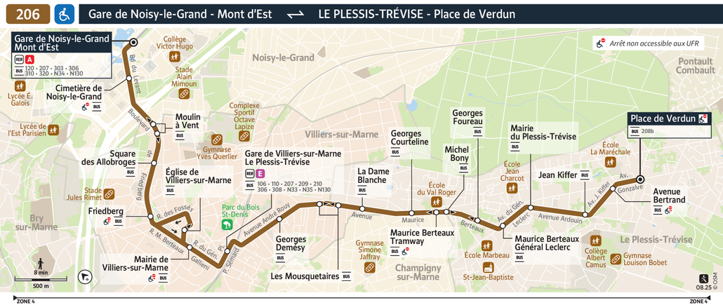 Tracé de la ligne de Bus