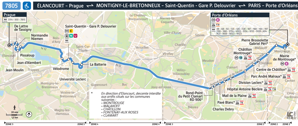 Bus line route 7805