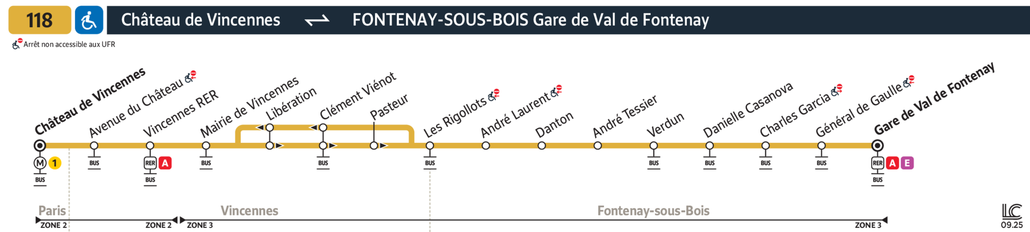 Bus Line 118: map, stops, and real-time schedules | Bonjour RATP