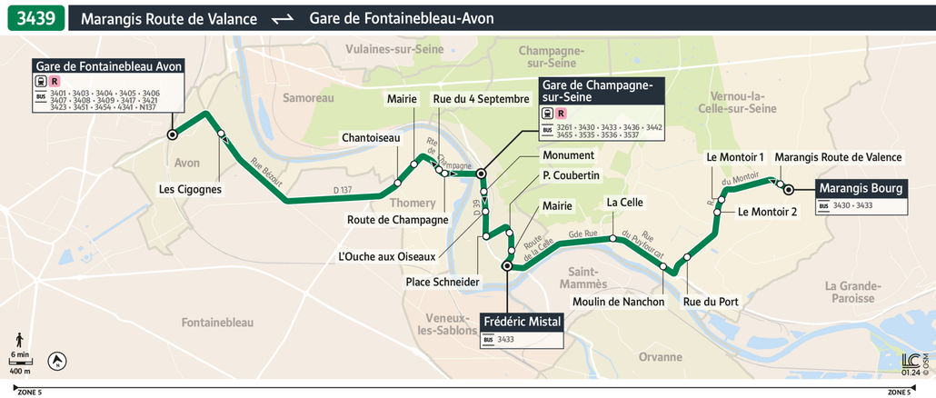 Bus line route 3439
