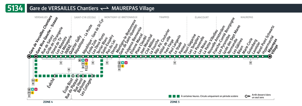 Bus line route 5134