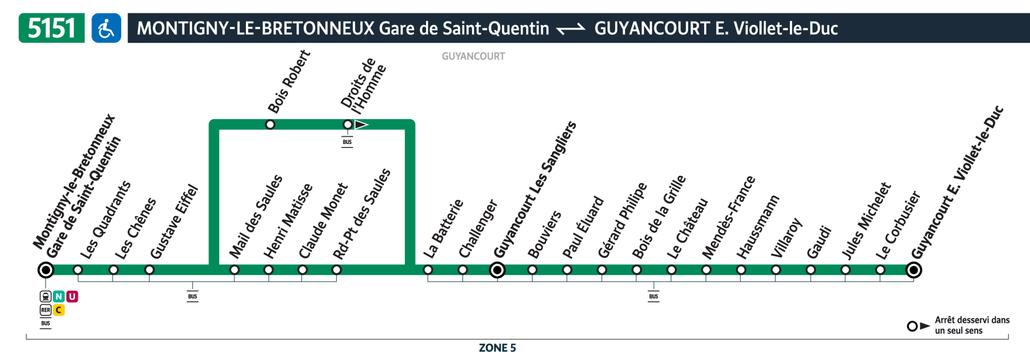 Bus line route 5151