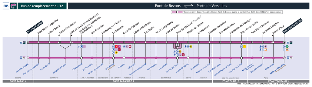 Bus line route Caméléon-T2