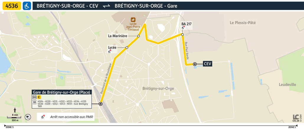 Bus line route 4536