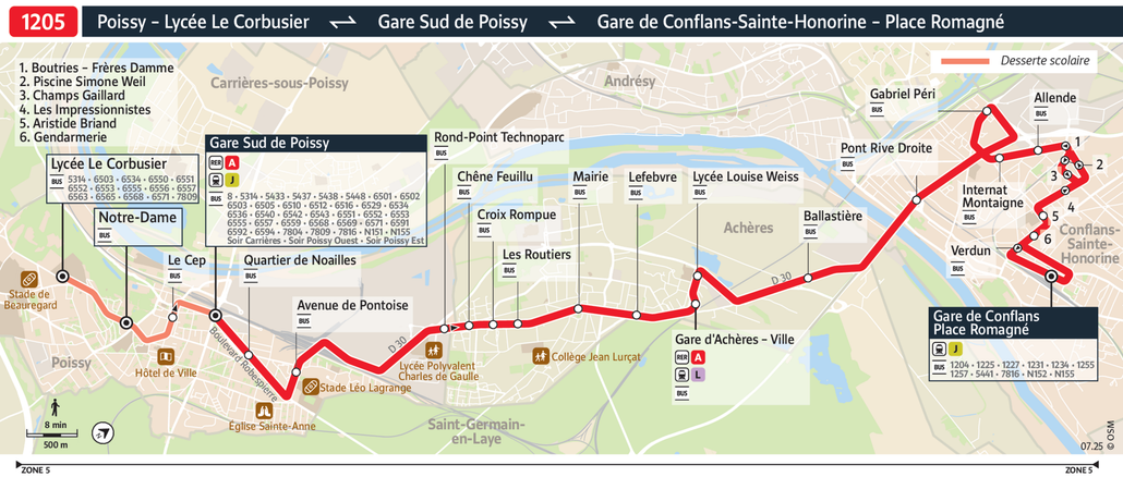 Bus line route 1205