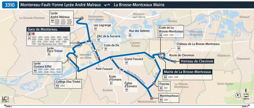 Bus line route 3310