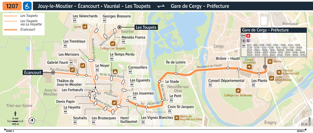Bus line route 1207