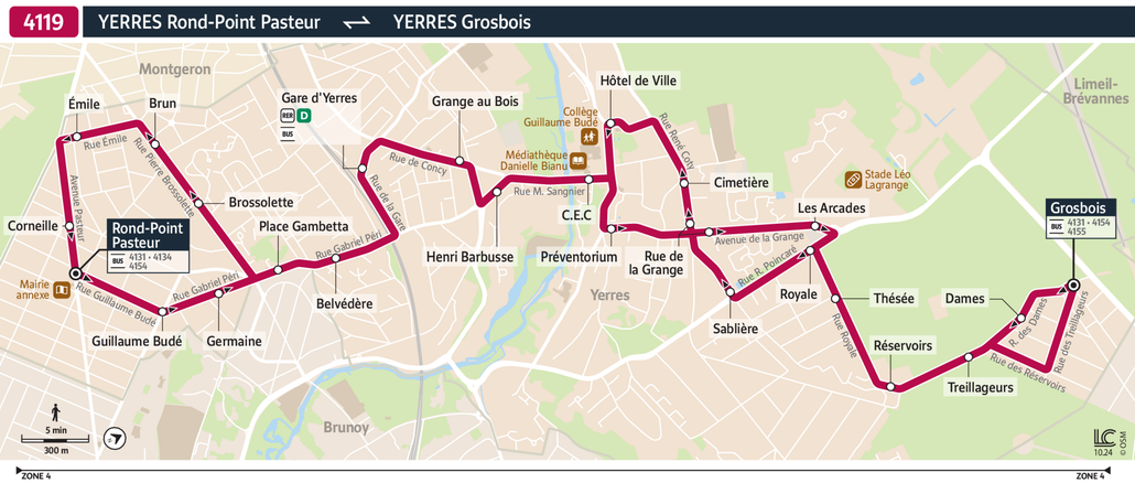 Bus line route 4119