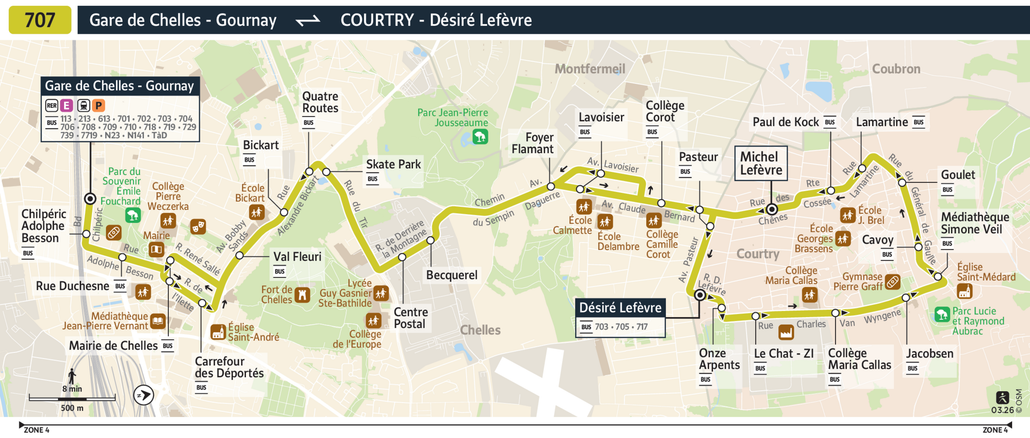 Bus line route 707