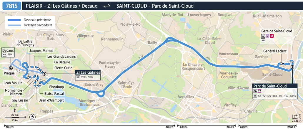 Bus line route 7815