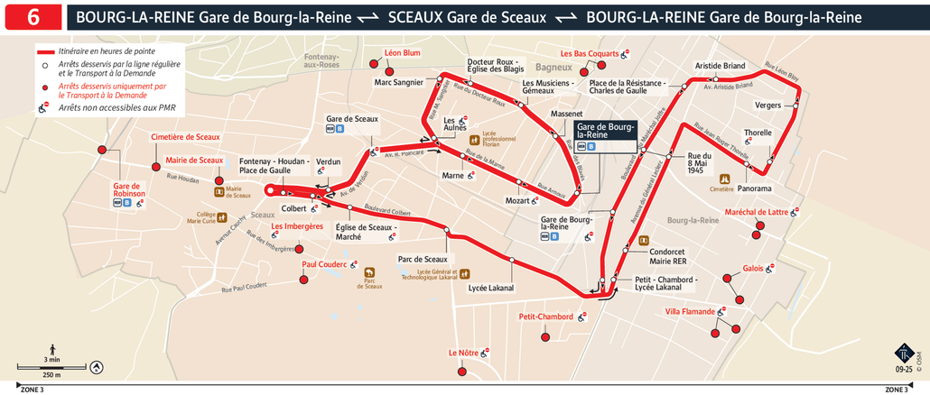 Tracé de la ligne de Bus 6