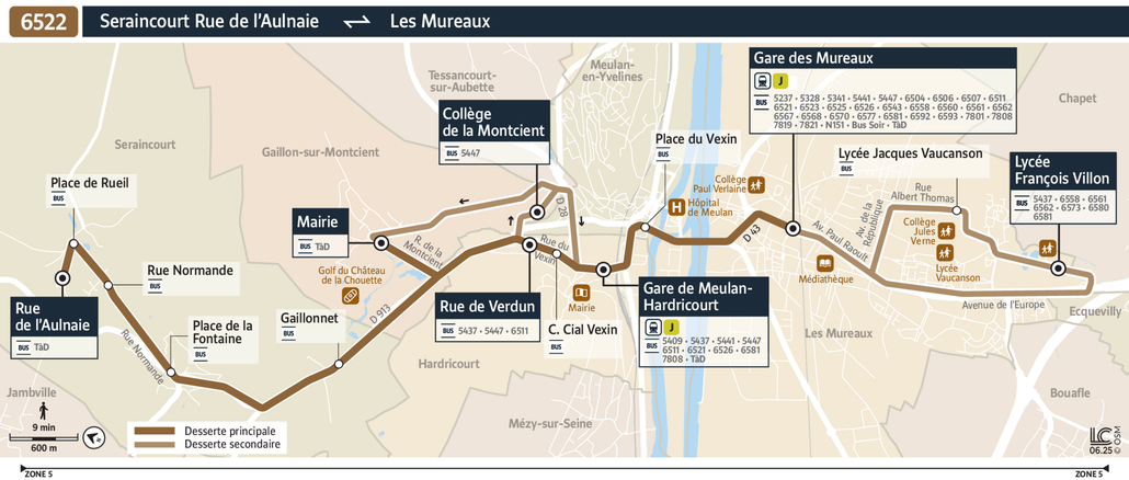 Bus line route 6522