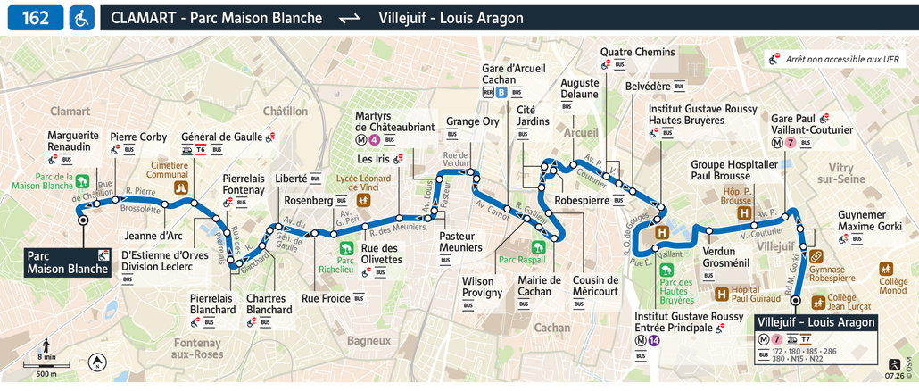Bus line route 162