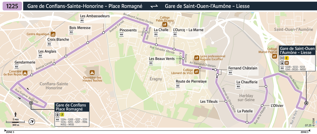 Bus line route 1225