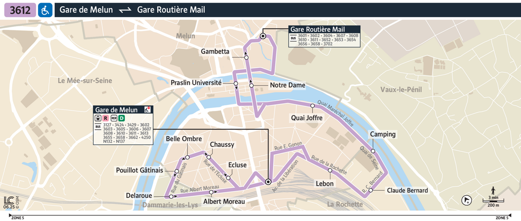 Bus line route 3612