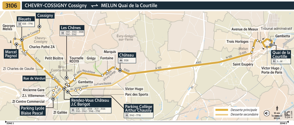 Bus line route 3106