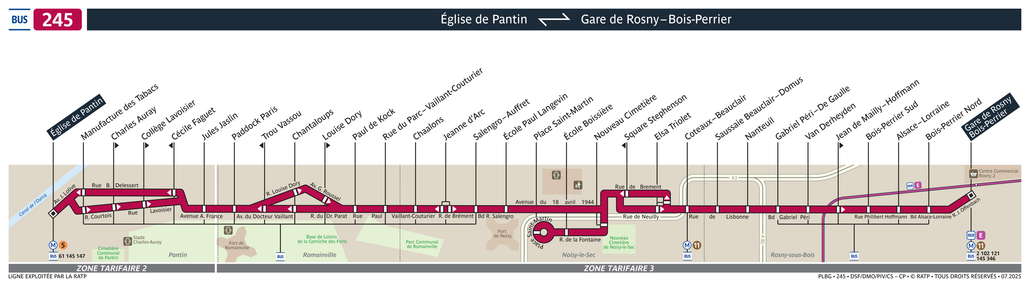 Bus line route 245