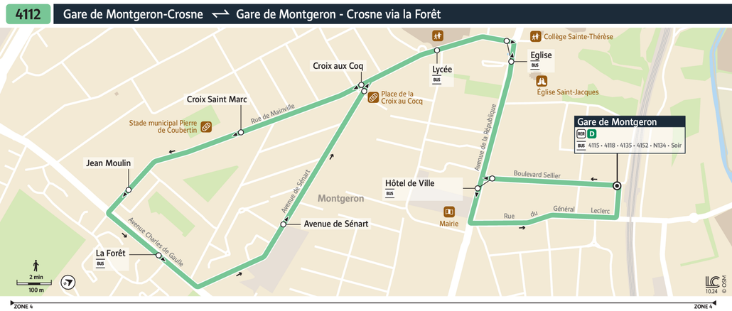 Bus line route 4112