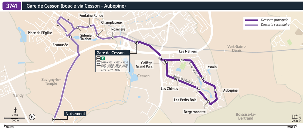 Bus line route 3741