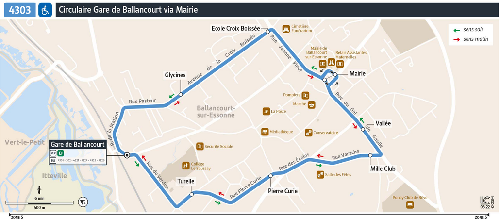 Bus line route 4303