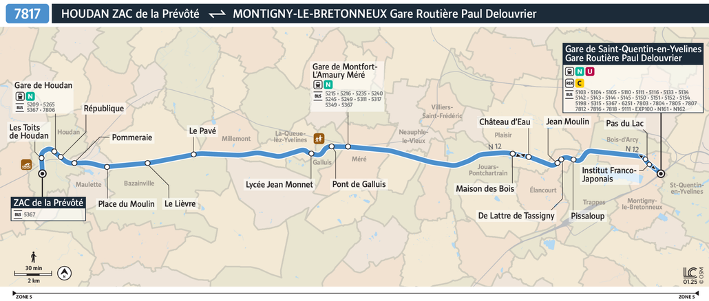 Bus line route 7817